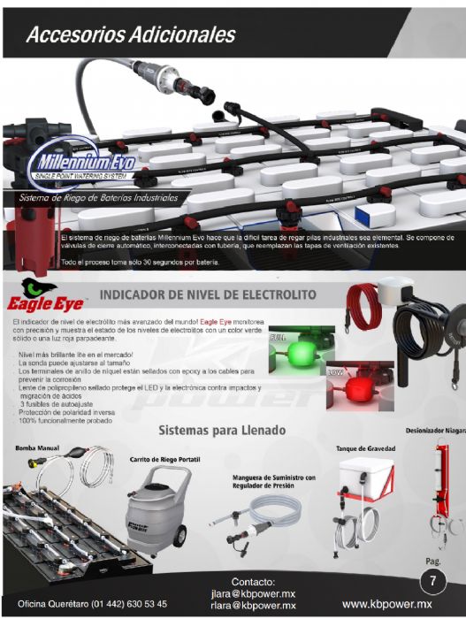 Accesorios para mantenimiento de baterías.
